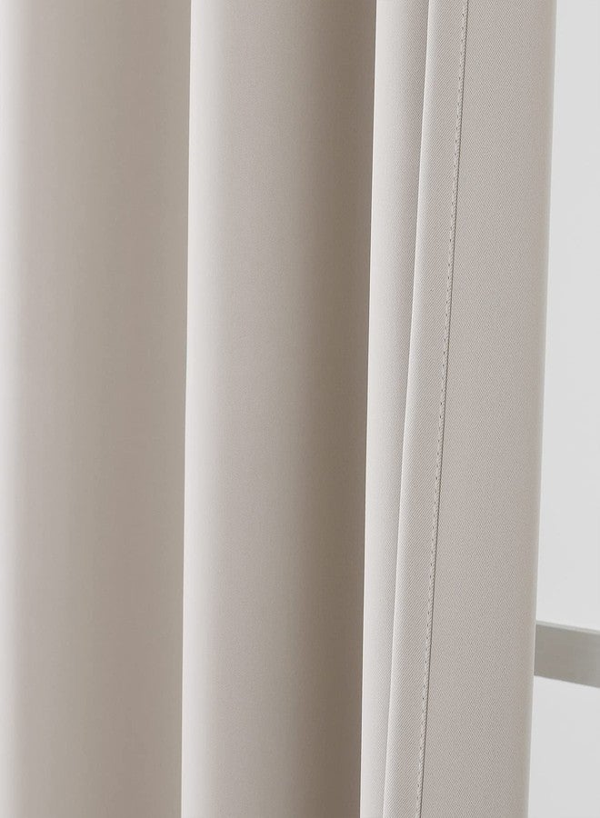 Upcortinassi Fire Retardant Curtain Flame Resistant Blackout Curtains Room Darkening for School Classroom Dorm Nursing Home Light Beige 52 x 63 1 Panel - Image 5